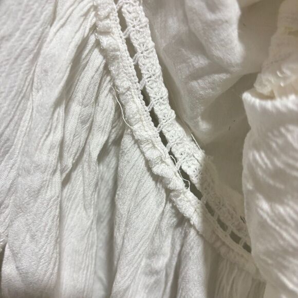 Cupcakes & Cashmere Womens White Drop Waist Coast Crochet Frill Sundress XS - Picture 6 of 10